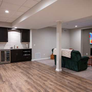 Finished Basement with Wet Bar, Guest Room and Bathroom in Trenton, MI