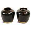 Consigned Vintage Black Ceramic Jar