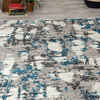 Madrid Collection Gray Distressed Blue Spackle Rug, 7'10"x10'6"