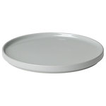 blomus - Pilar Dessert Plate, Set of 4, Mirage Gray, 8" - Give your desserts the grand entrance they deserve with the PILAR plates. Simple yet beautifully designed, these plates feature a grooved edge that allows you to get a firm grip while serving up your cakes, cookies and muffins. When mealtime is over, these plates stack easily in your cabinet or sideboard.
