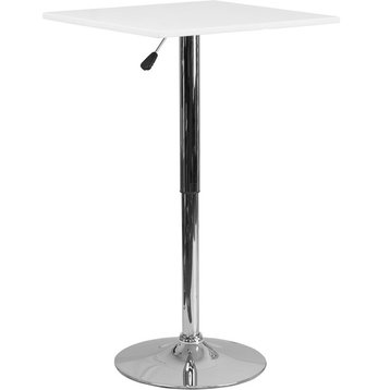 Flash Furniture 23.75" Square Adjustable H White Wood Table