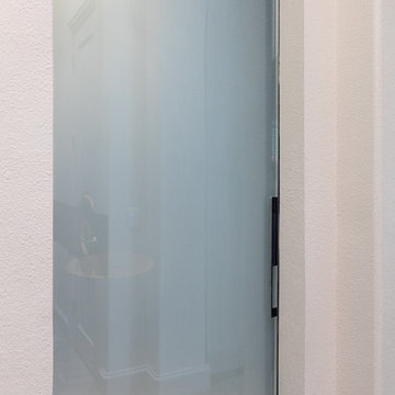 Contemporary Bath with Varying Opacity Door