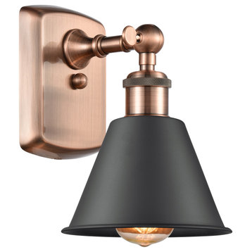 Innovations 516-1W-AC-M8-BK-LED 1-Light Sconce, Antique Copper