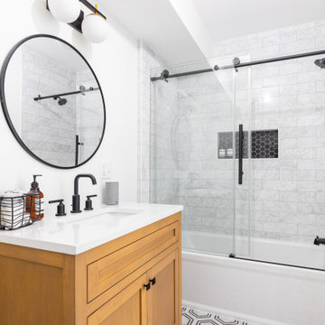 Upper East Side New York | Wood and White Bathroom Remodel