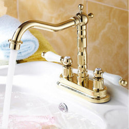 Ti-PVD Finish Widespread Bathroom Sink Faucet T0455 - Bathroom Sink Faucets