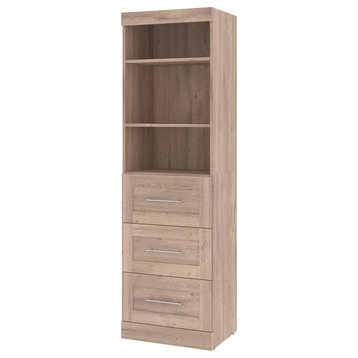 Bestar Pur 25W Closet Organizer with Drawers in Rustic Brown - Engineered Wood