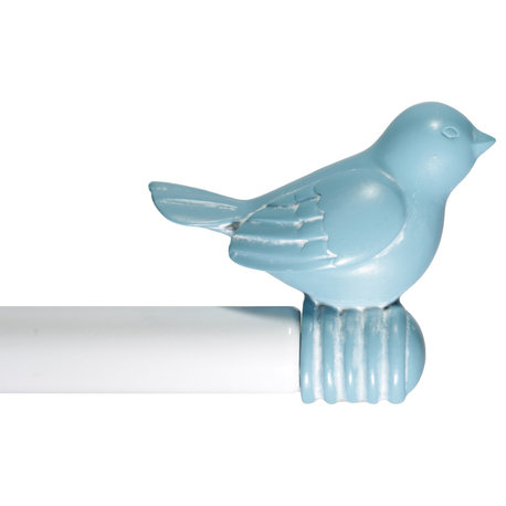 3/4" Bird Adjustable Curtain Rod, Blue, 48"-84"