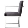 Dexter Arm Chair, Velvet Silver