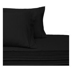 Royal Tradition - Solid Wrinkle-Free 100% Microfiber Sheet Set, Black, Split King - Sheet And Pillowcase Sets