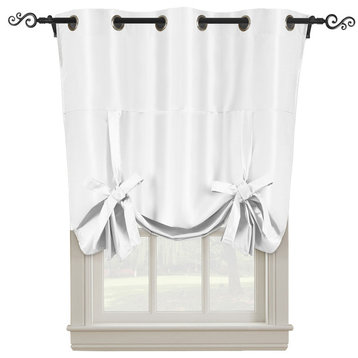 Soho Triple-Pass Single Blackout Curtain, White, 42"x63"