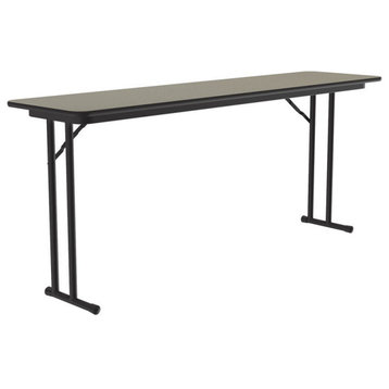 Correll 3/4" High Pressure Folding Seminar Table with Off-Set Leg Natural Sand