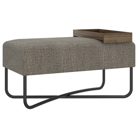 Casabianca Furniture Modern Ace Engineered Wood Bench in Brown