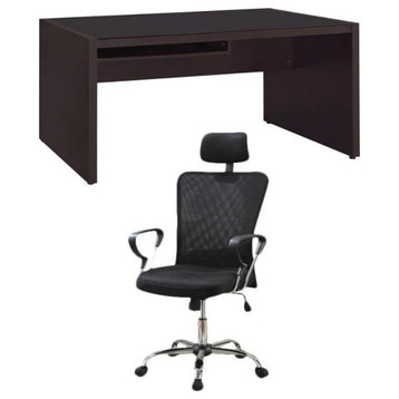 Home Square 2 Piece Furniture Set with Computer Desk and Executive Office Chair