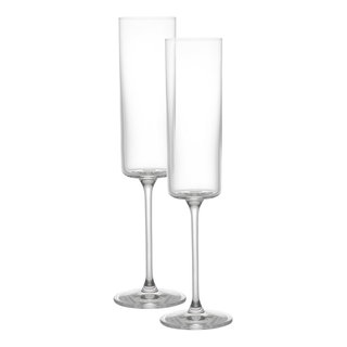 JoyJolt Claire Cyrstal Cylinder Champagne Glasses - 5.7 oz - Set