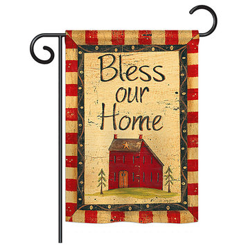 Bless Our Home Inspirational, Everyday Garden Flag 13"x18.5"