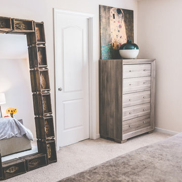 Contemporary Master Bedroom inspired by the Elements of Water and Fire