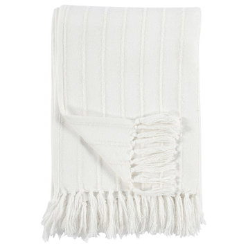 Hendri 50"x 70" Throw Blanket in White by Kosas Home
