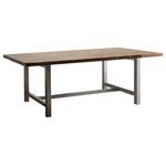 Knot and Ore - P. Lorillard Dining Table, Walnut and Silver - A commanding walnut butcher block top lends credence to the overall understated appearance of the P. Lorillard Dining Table.