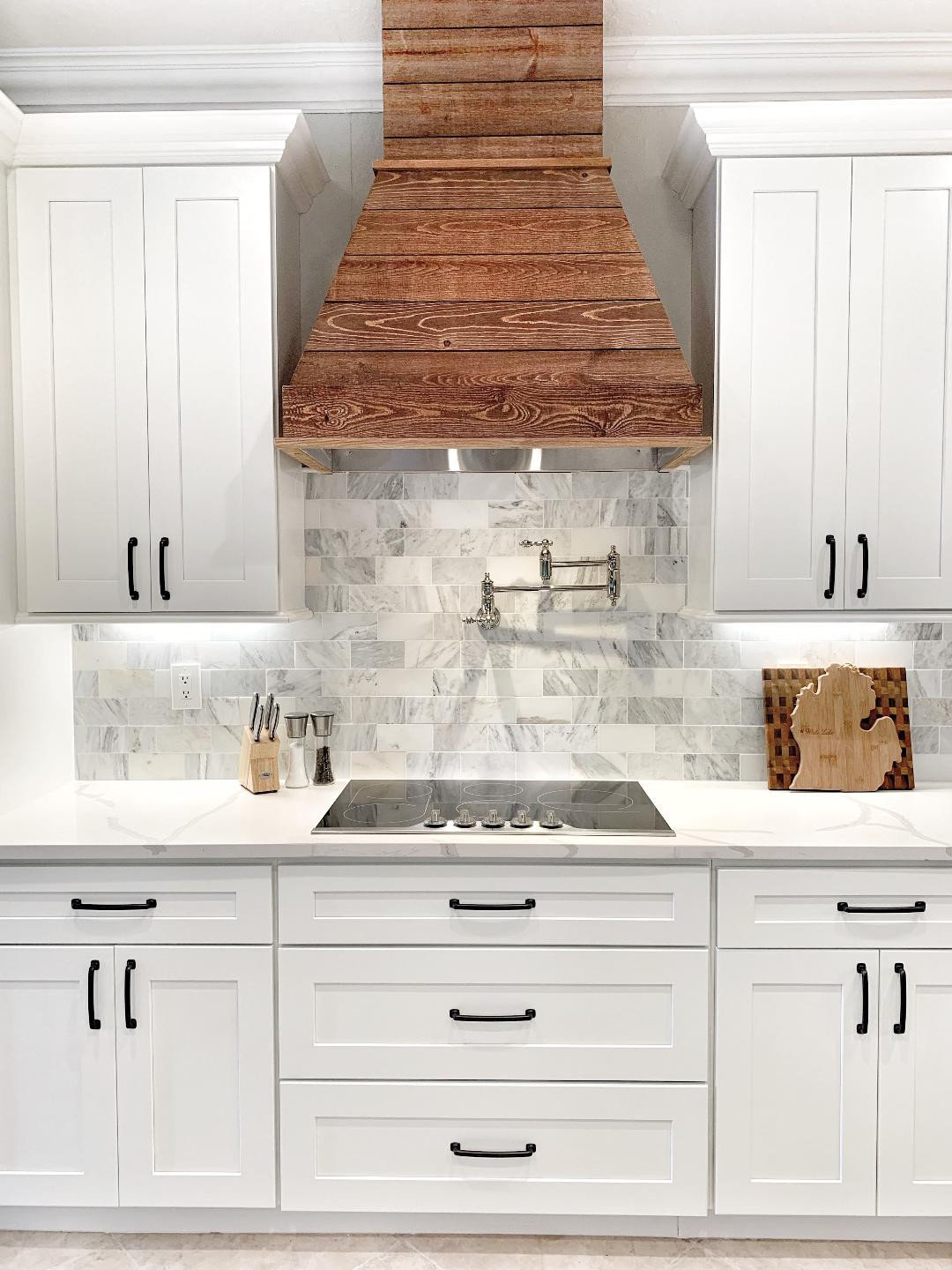 Castlewood Rustic Shiplap Chimney Range Hood - Brown, 30" (31" W/Trim), No Ventilator or Liner