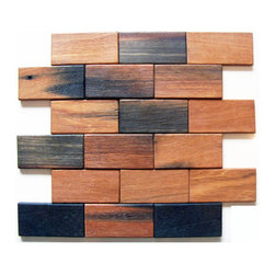 2 x 4 Brick Pattern Antique Wood mosaic sheet - Products