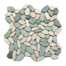 Exotic Glass STO 124 Green/White Cut Stone - Tile