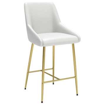 Madelaine Counter Chair, White & Gold