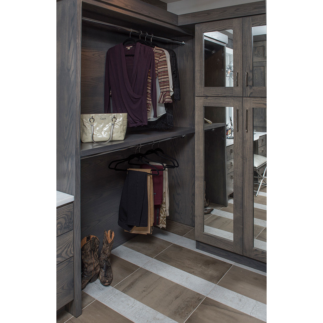 Shower, Flooring, & Vanity