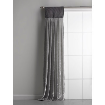 Luscious Window Curtain, Platinum and Dark Gray, 18"x108"