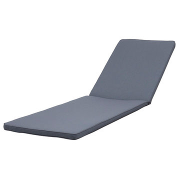Teresa Outdoor Fabric Chaise Lounge Cushion, Dark Gray