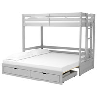 Jasper Twin to King Extending Day Bed, Bunk Bed and Drawers, Dove Gray