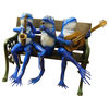 Musical Frogs on a Bench Bronze Statue -  Size: 41"L x 23"W x 33"H.