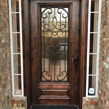 Wood Doors with Wrought Iron