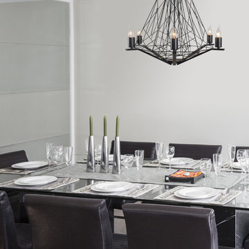 Varaluz Wright Stuff 6-Light Chandelier in Dining Room