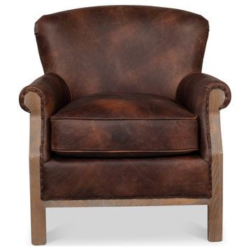Benjamin Club Chair Brown Leather