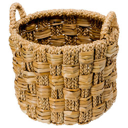 Beach Style Baskets Round Braided Sea Grass Basket, Medium