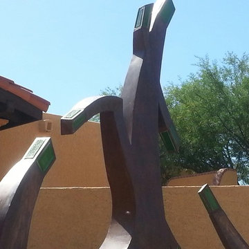 Steel and Glass Sculpture