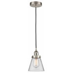 Innovations Lighting - Innovations Lighting 616-1PH-SN-G62 Cone, 1 Light Mini Pendant Industrial St - Innovations Lighting Cone 1 Light 6 inch Matte BlaCone 1 Light Mini Pe Brushed Satin NickelUL: Suitable for damp locations Energy Star Qualified: n/a ADA Certified: n/a  *Number of Lights: 1-*Wattage:100w Incandescent bulb(s) *Bulb Included:No *Bulb Type:Incandescent *Finish Type:Brushed Satin Nickel