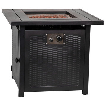 Black 28"SQ Fire Pit Table