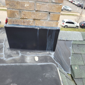 Improper flashing and chimney repair before and after