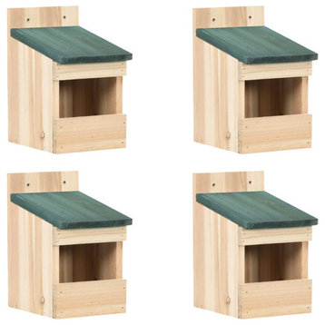 vidaXL 4x Firwood Bird Houses 4.7"x6.3"x7.9" Bird Nesting Box Cage Aviary