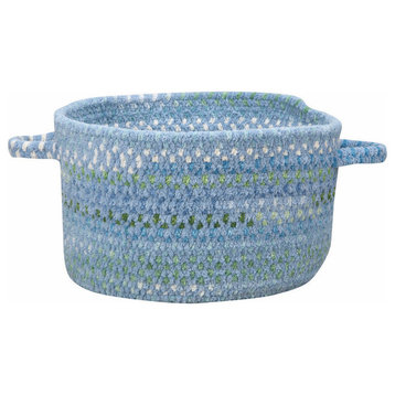 Waterway Braided Basket, Blue, 16"x16"x9"