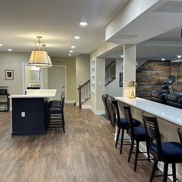 Best basement remodel with a home gym and movie room