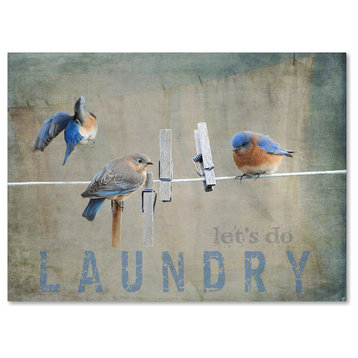 Jai Johnson 'Laundry Day Bluebirds' Canvas Art, 24 x 18