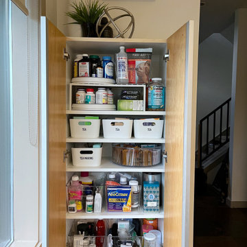 After: Functional Tea and Medicine Cabinet with Turntables and Bins