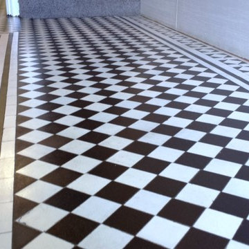 Victorian Chequer Tiled Hallway Floor Deep Cleaned in Cardiff