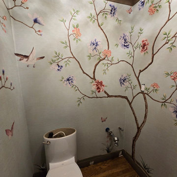 Powder room wallpaper installation Cumming