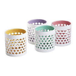 PRETTY IN PASTEL VOTIVEHOLDERS - SET OF 4 - Candleholders