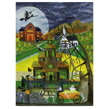 Cheryl Bartley 'Haunted Hay Ride By Witch House' Canvas Art, 24"x32"