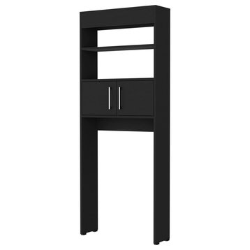 Valencia Over the Toilet Cabinet With 2 Shelves and Double Doors, Black
