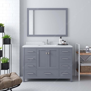 Caroline Avenue 48" Single Bathroom Vanity Set in Gray